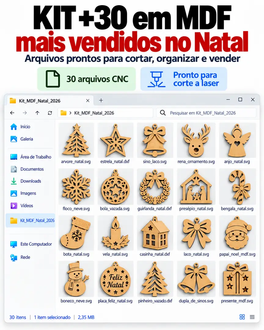 Kit Natal em MDF Lucrativo 2027 — 20 Produtos Campeões de Venda — imagem 1