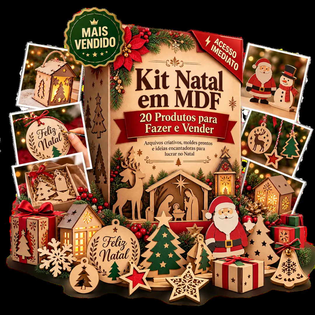 Kit Natal em MDF Lucrativo 2027 — 20 Produtos Campeões de Venda